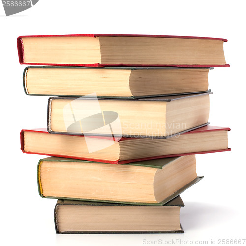 Image of book stack isolated on white background