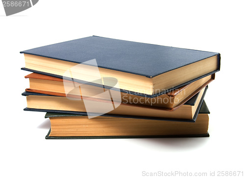 Image of books stack isolated on white