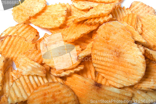 Image of Potato chips isolated on white background 
