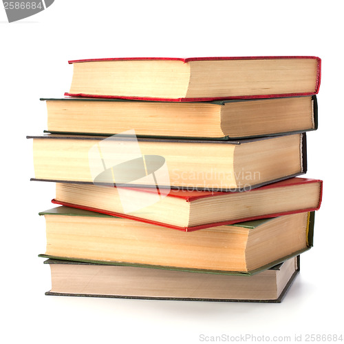 Image of book stack isolated on white background