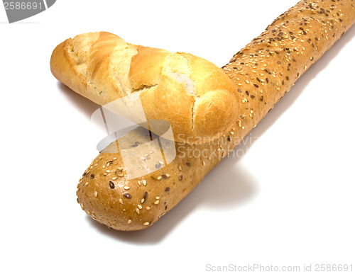 Image of baguette isolated on white
