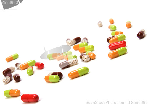 Image of Capsules isolated on white background