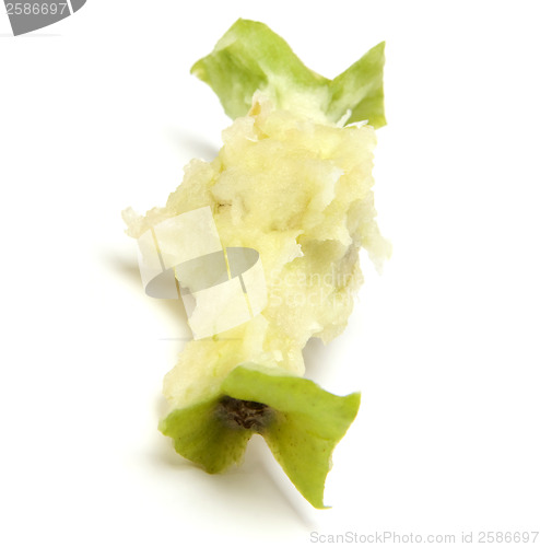 Image of core of an apple isolated white background