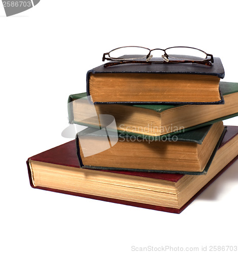 Image of book stack  isolated on white 