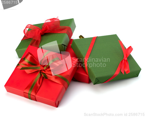 Image of festive gift box stack 