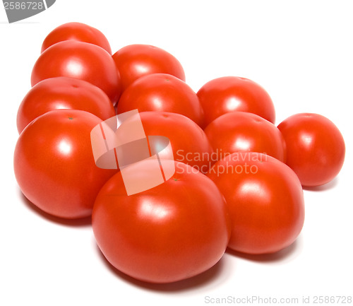 Image of red tomato isolated  on white background 