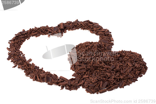 Image of chocolate hearts isolated on white