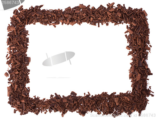 Image of chocolate frame isolated on white background