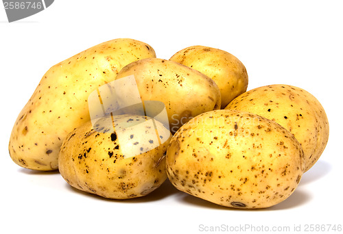 Image of potatoes isolated on white background