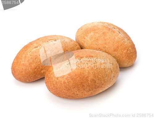 Image of fresh warm rolls isolated on white background