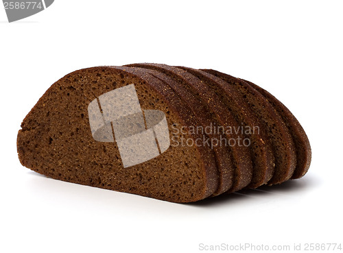 Image of rye bread isolated on white background 