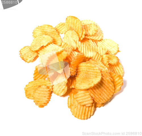 Image of Potato chips isolated on white background 