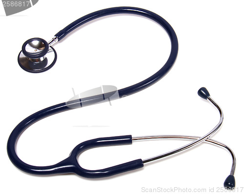 Image of blue stethoscope isolated on white background