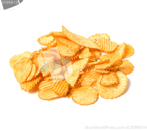 Image of Potato chips isolated on white background 