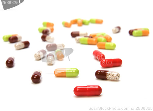 Image of capsules isolated on white background