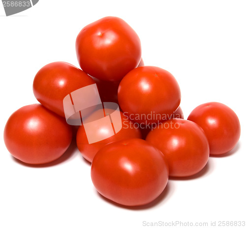 Image of red tomato isolated  on white background 