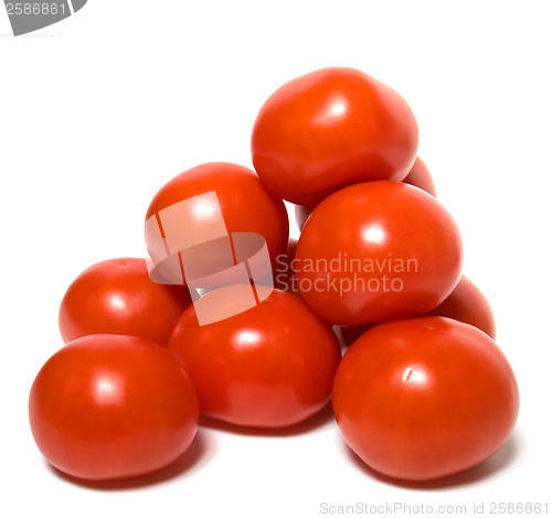 Image of red tomato isolated  on white background 