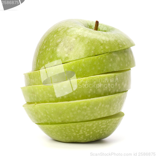 Image of sliced apples isolated on white background