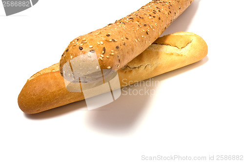 Image of baguette isolated on white