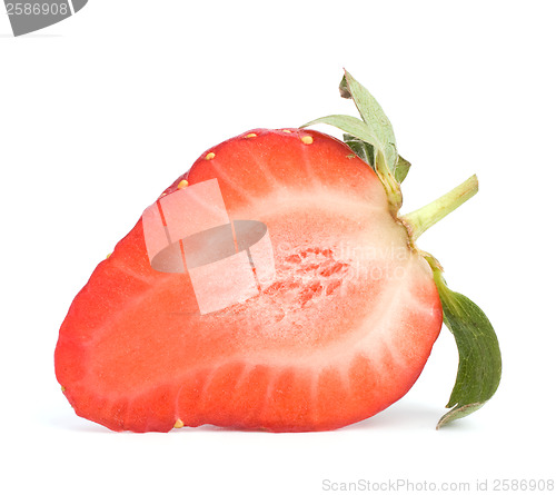 Image of Halved strawberry isolated on white background