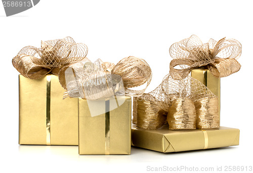 Image of 
Luxurious gifts isolated on white background 
