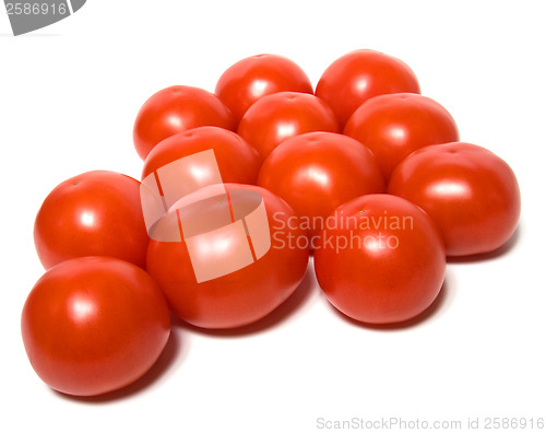 Image of red tomato isolated  on white background 