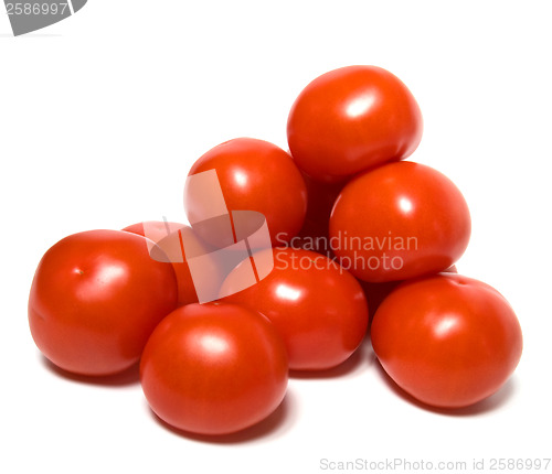 Image of red tomato isolated  on white background 