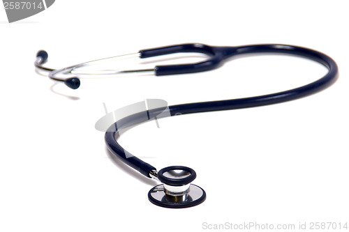 Image of blue stethoscope isolated on white background