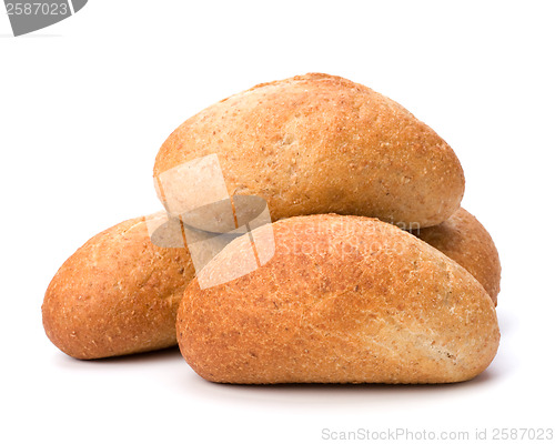 Image of fresh warm rolls isolated on white background