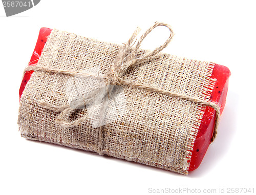 Image of natural soap bar isolated on white background 