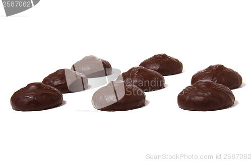 Image of chocolate  marshmallow isolated on white 
