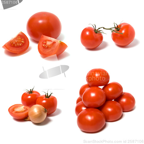 Image of  red tomato isolated on white background