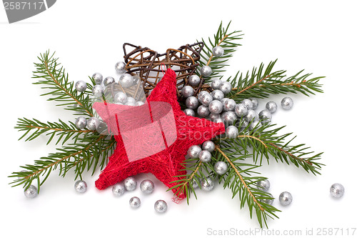 Image of Christmas decoration isolated on white background
