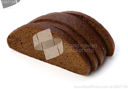 Image of rye bread isolated on white background 