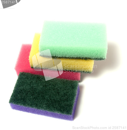Image of Sponges group isolated on the white background