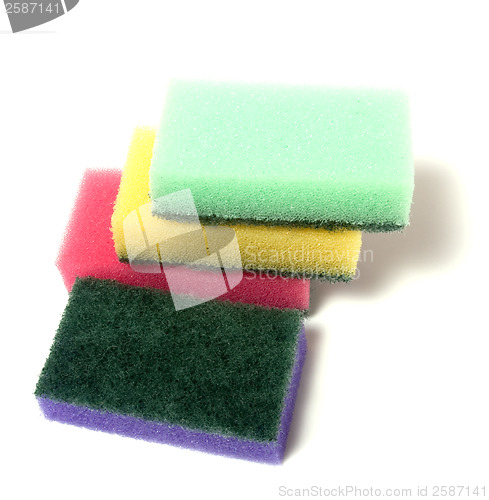 Image of Sponges group isolated on the white background