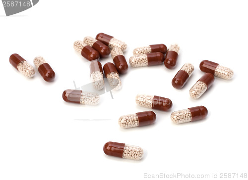 Image of capsules isolated on white background