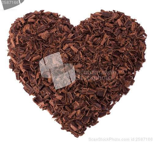 Image of chocolate heart isolated on white