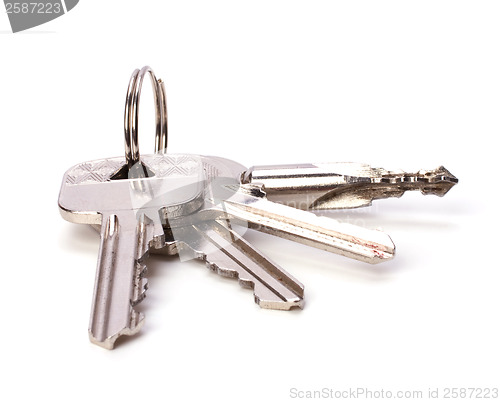 Image of Key bunch isolated on white background 