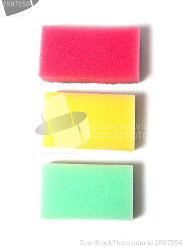 Image of Sponges group isolated on the white background