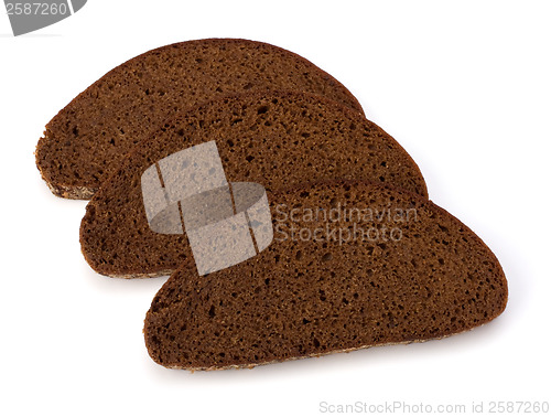 Image of rye bread isolated on white background 