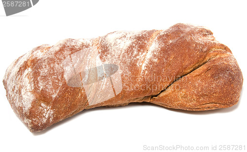 Image of Italian ciabatta isolated on white background 