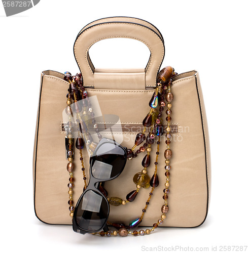 Image of Luxury female handbag isolated on white background 