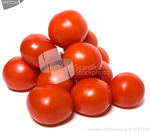 Image of red tomato isolated  on white background 