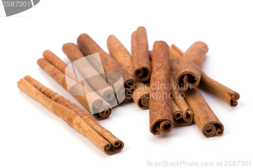 Image of Cinnamon sticks isolated on white background 
