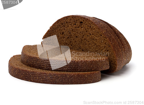 Image of rye bread isolated on white background 