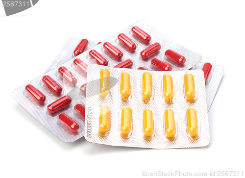 Image of medical capsules isolated on white