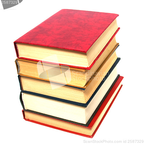 Image of books stack isolated on white 

