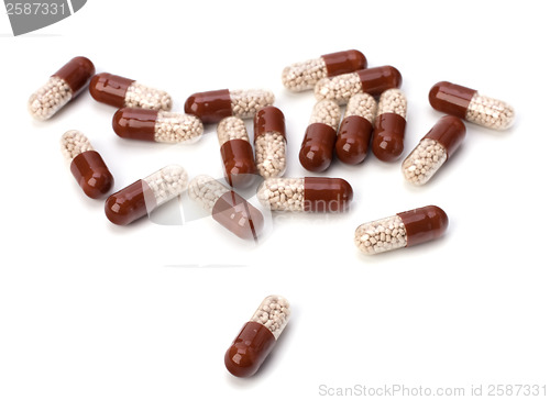 Image of capsules isolated on white background