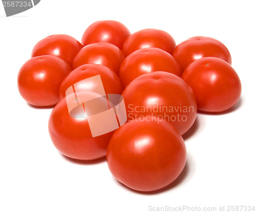 Image of red tomato isolated  on white background 